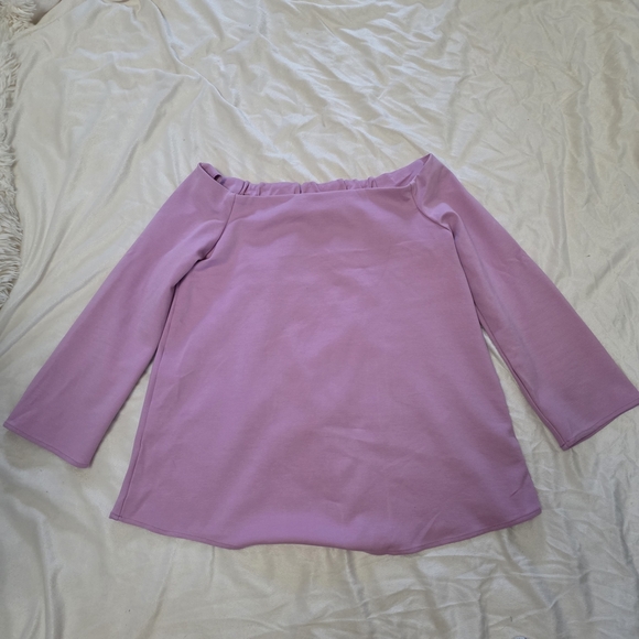 Tuckernuck Lilac Miranda Off the Shoulder Blouse - Picture 2 of 10